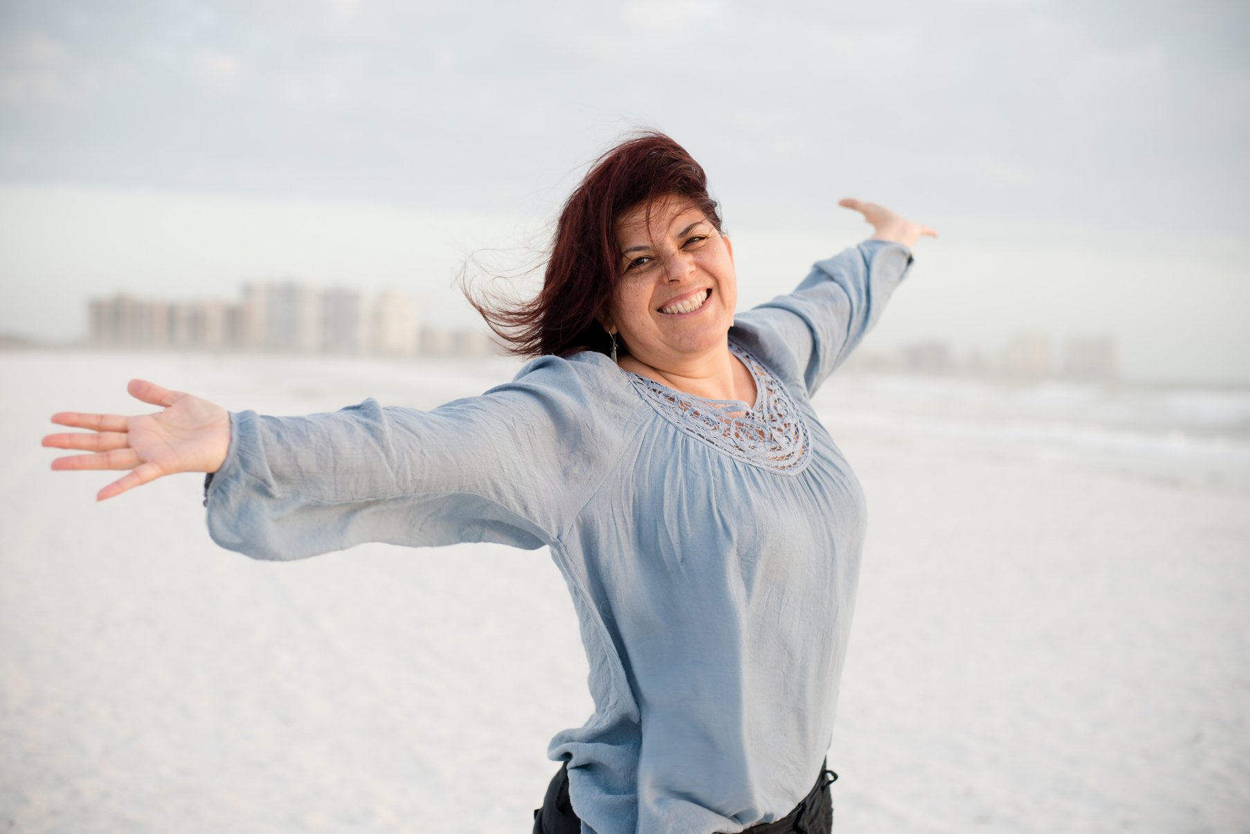 Energetic mature woman enjoying life